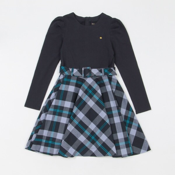 ガールズ チェックドッキングワンピース