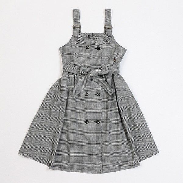 ガールズ チェックトレンチワンピース