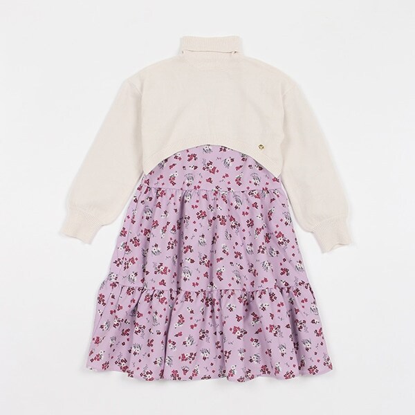 ガールズ ニット&サニーフローラルワンピースセット