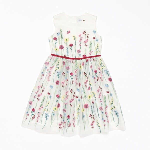 ガールズ フローラル刺繍ドレス