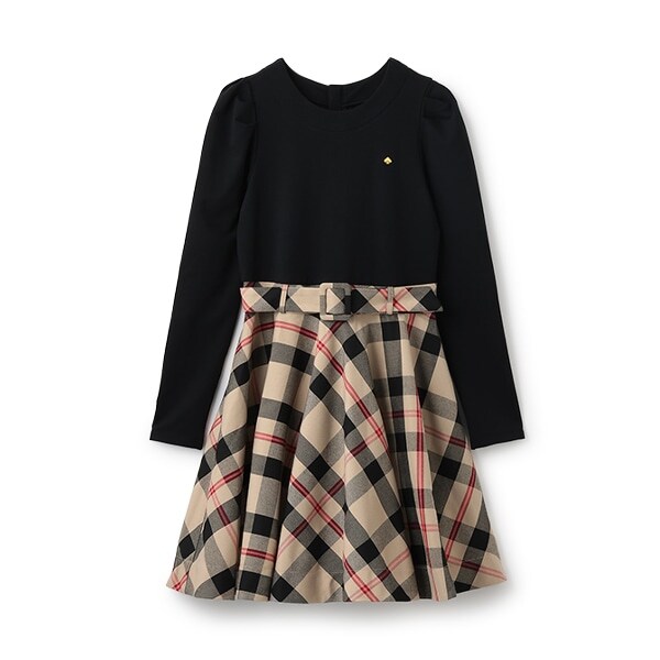 ガールズ チェックドッキングワンピース