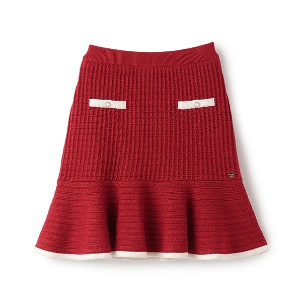 ガールズ バイカラーニットスカート