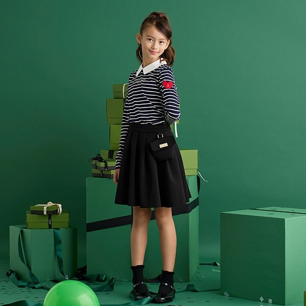 ガールズ バッグ付きプリーツスカート