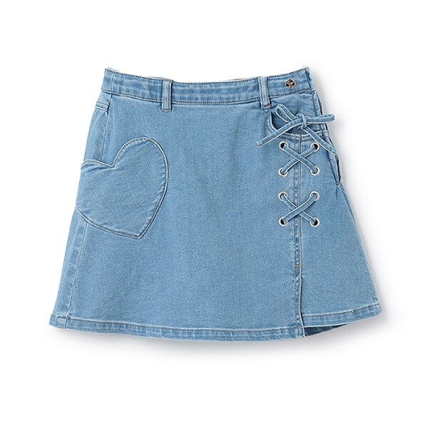 ガールズ ハートポケットデニムスカート