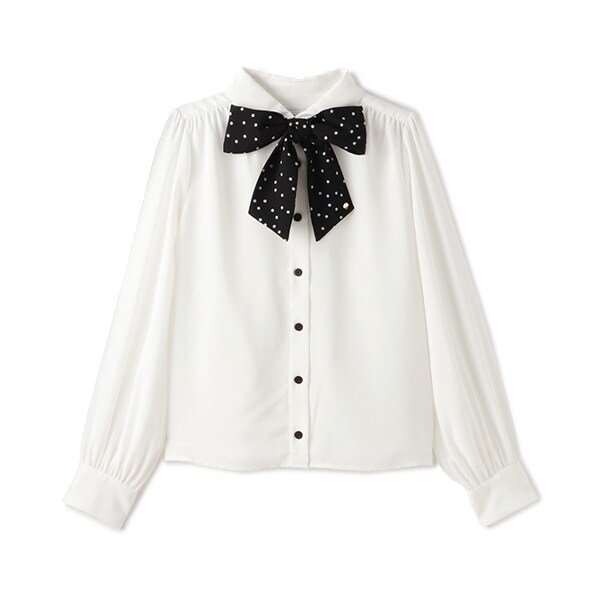 ガールズ ドットボウブラウス