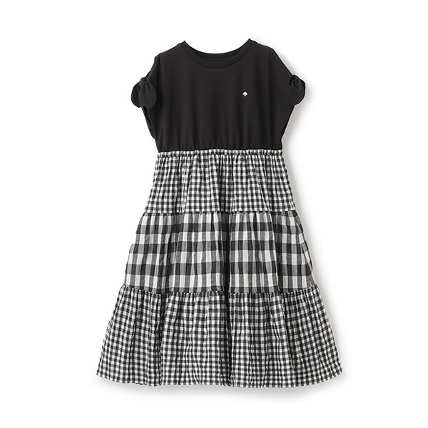 ガールズ ギンガムドッキングワンピース