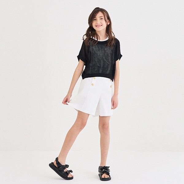 ガールズ ダブルボタンショートパンツ