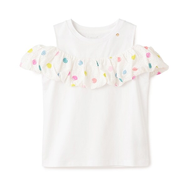 ガールズ ウォーターカラードットカットソー