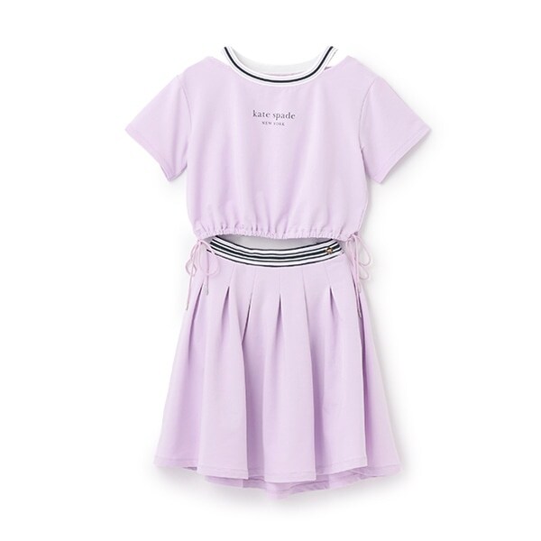 ガールズ クロップドTシャツ&スカートセット