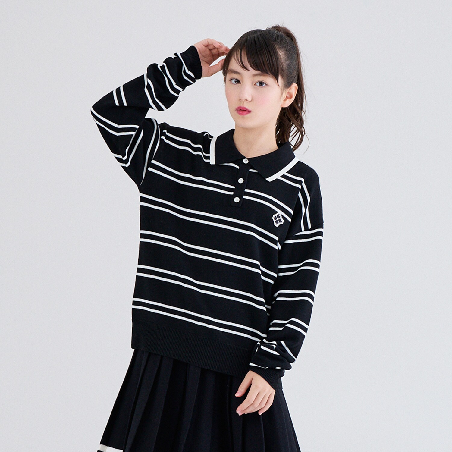 ストライプポロセーター