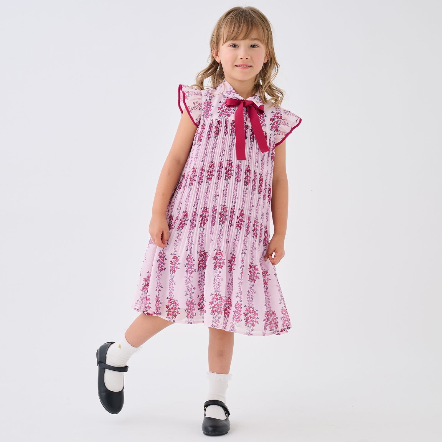 ウィムジカルブーケシフォンワンピース