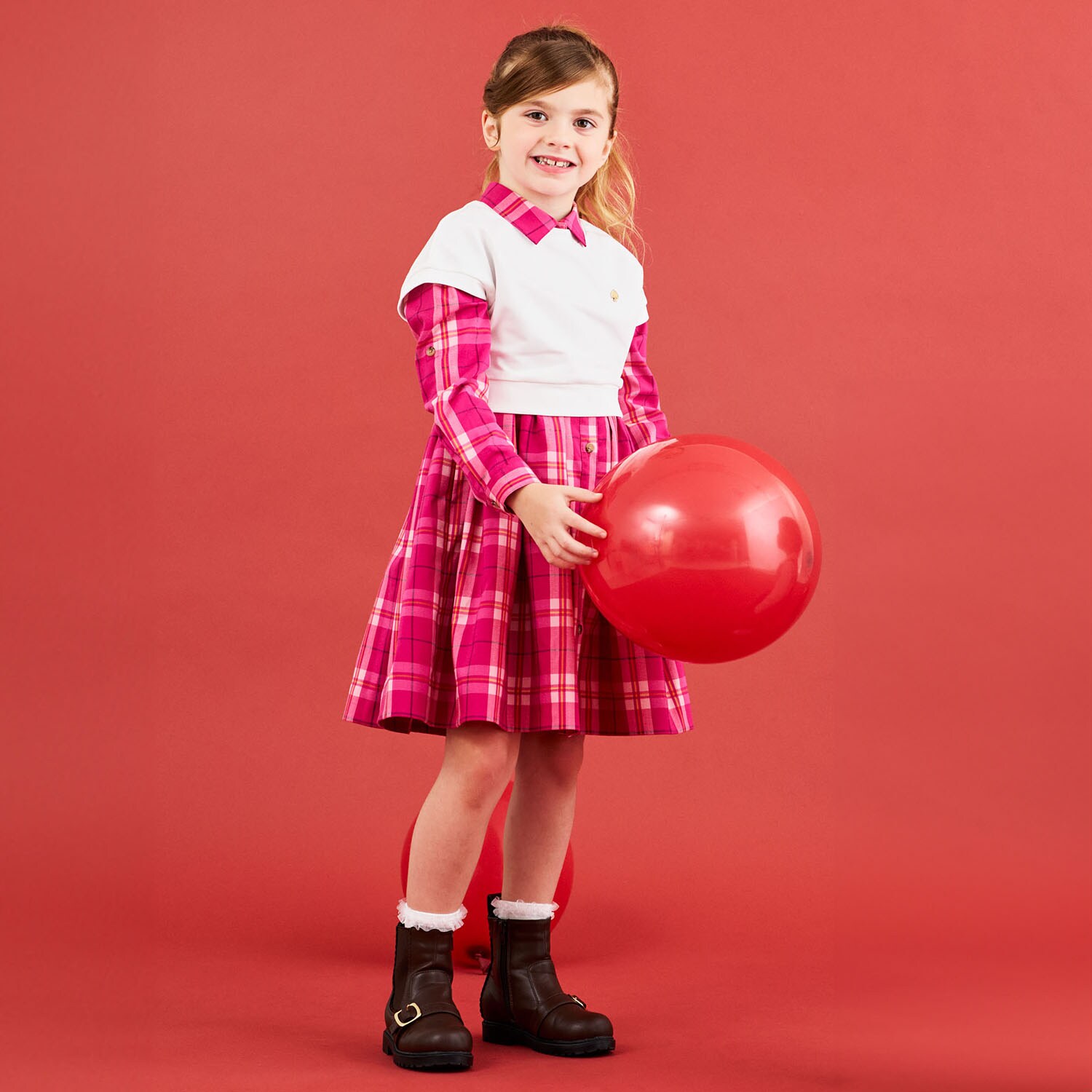 オーガストチェックシャツワンピース&トップスセット