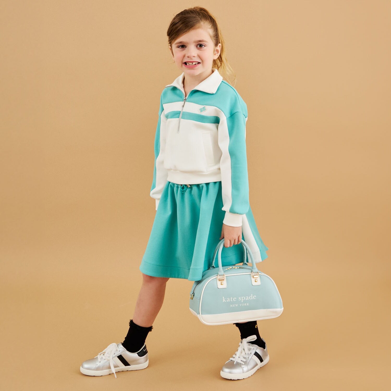 バイカラートップス&スカートセット