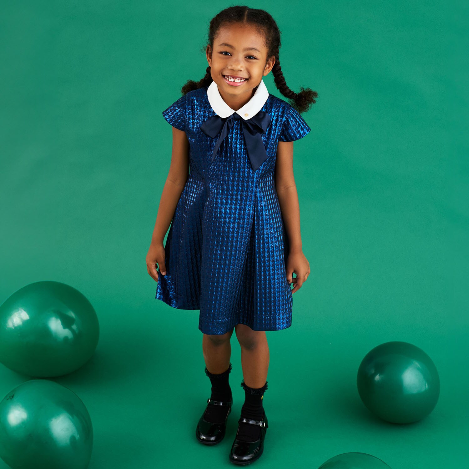 千鳥ジャカードドレス