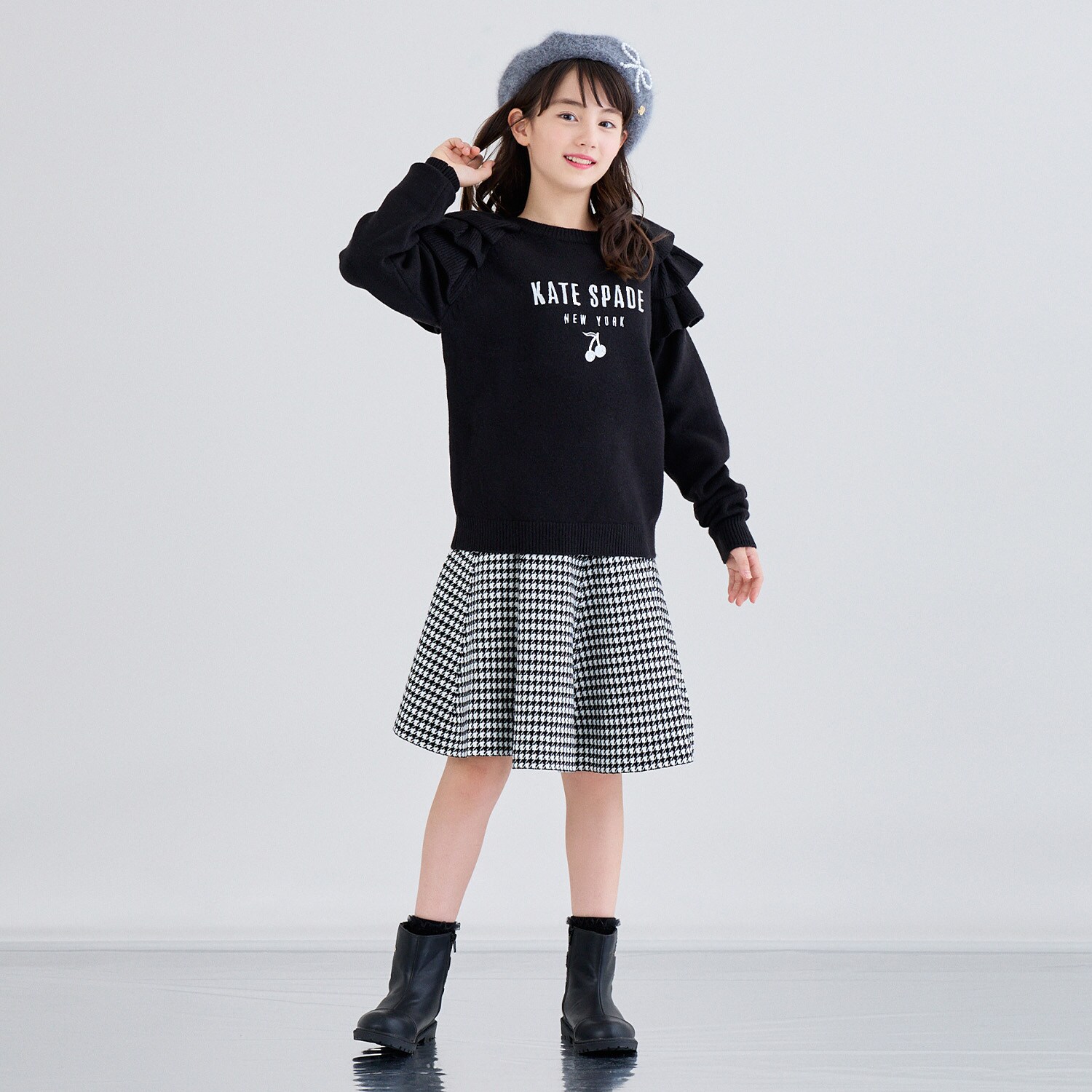 千鳥柄ニットスカート