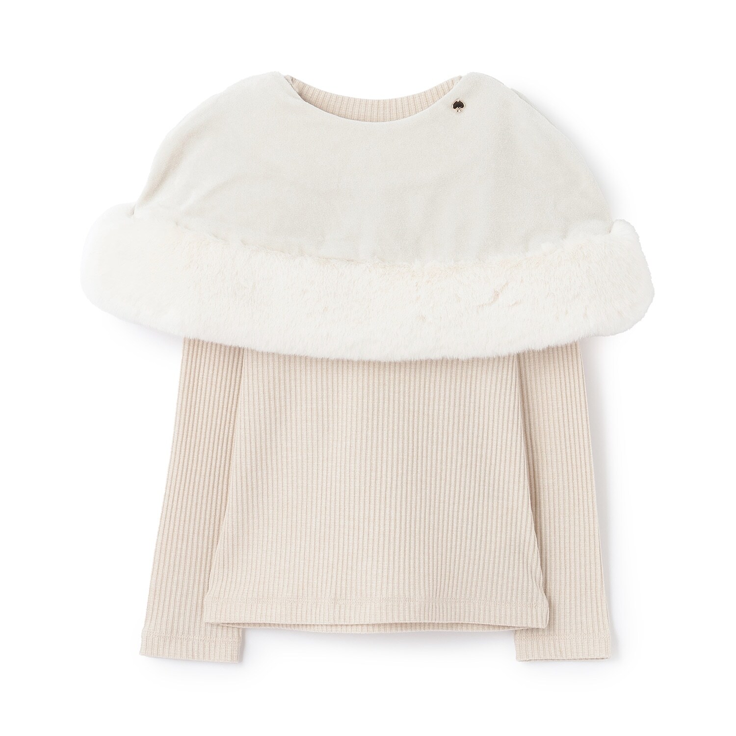 ケープつきラメカットソー