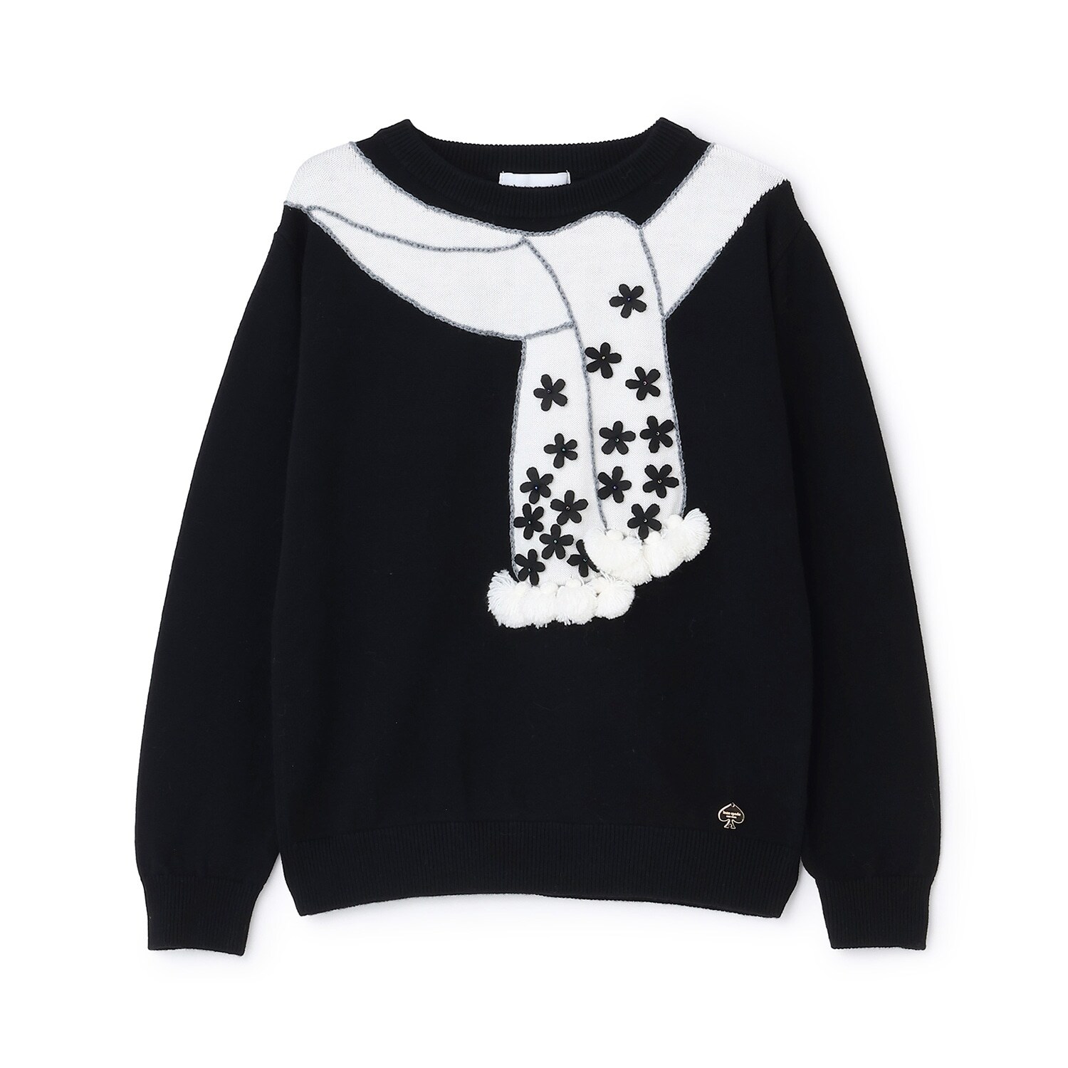 トロンプルイユフラワーマフラーセーター