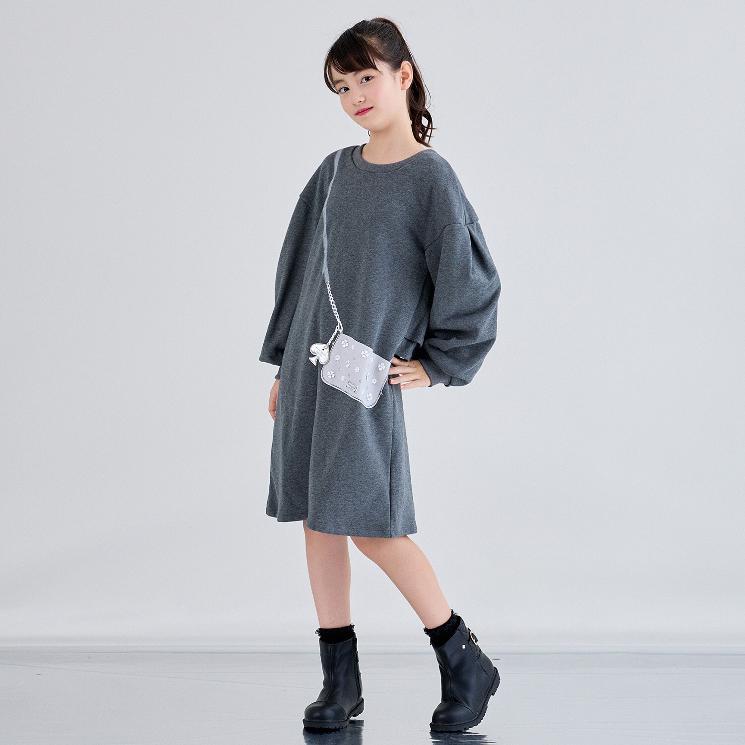 トロンプルイユフラワークロスボディワンピース