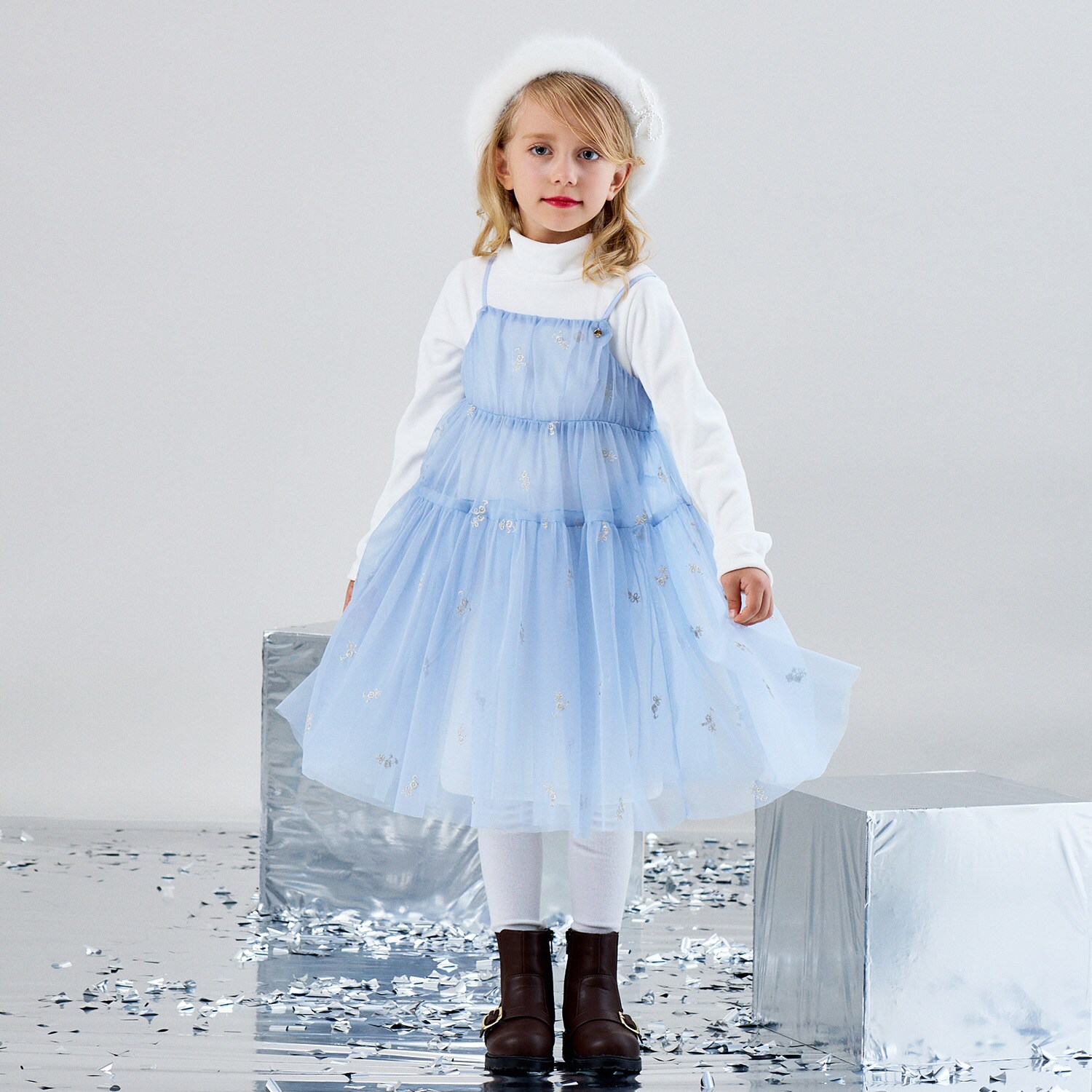 カラーリリーチュールワンピースセット