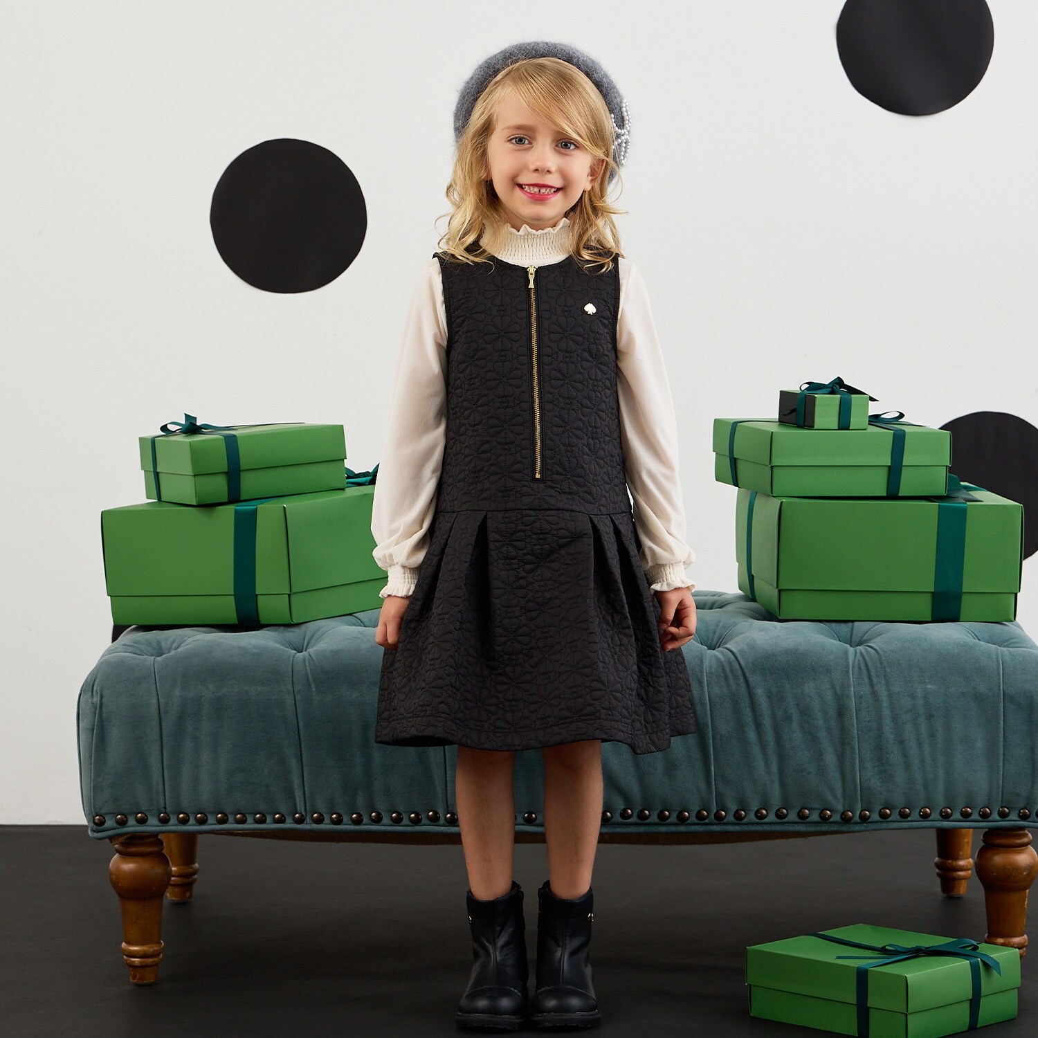 スペードフラワーキルトジャンパースカート