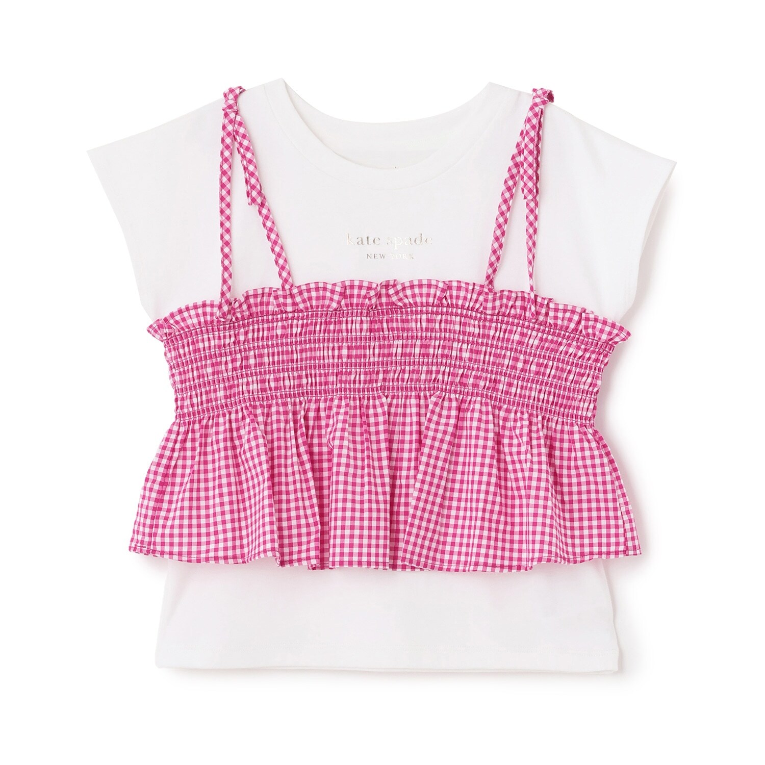 ギンガムビスチェドッキングTシャツ