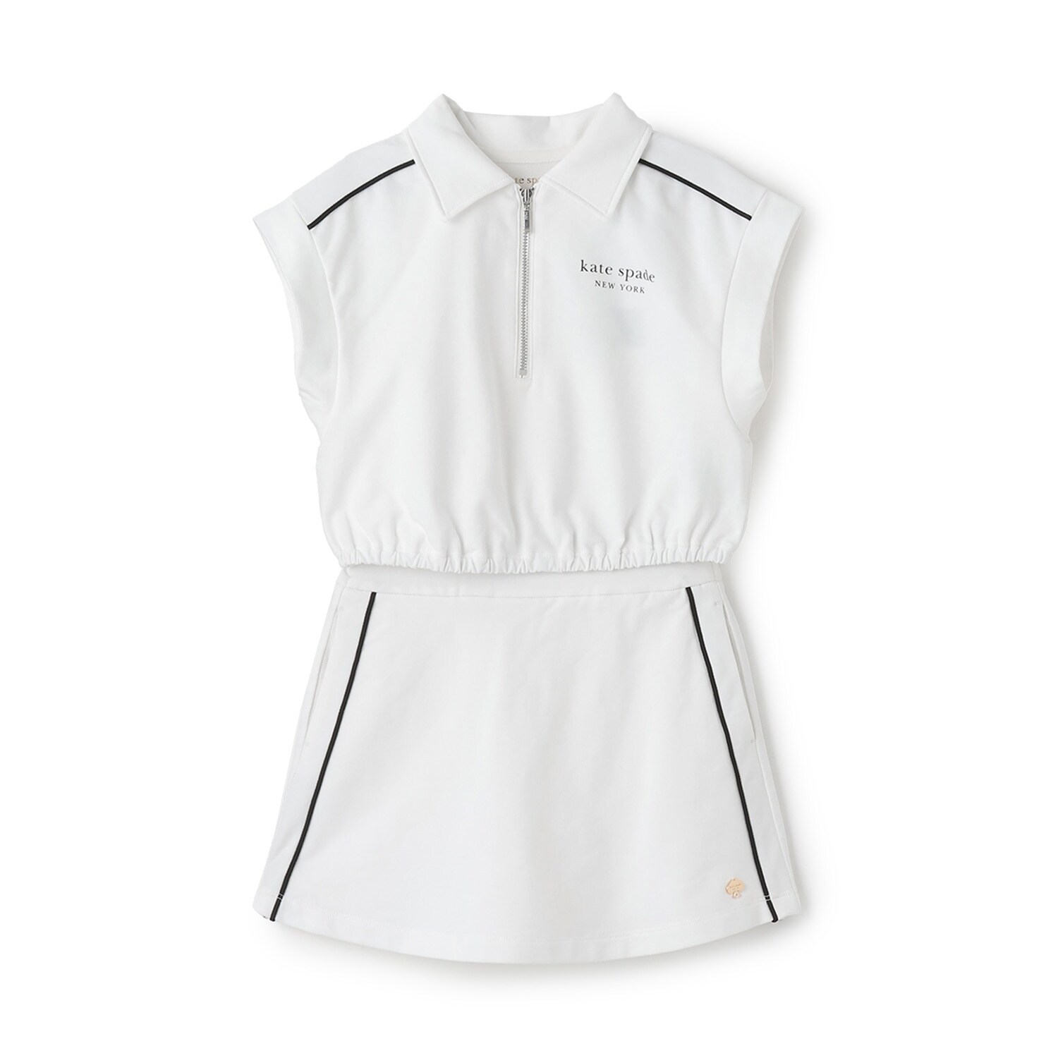 ハーフジップアップカットソー＆キュロットセット