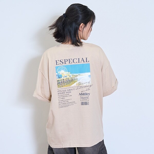 【7days】【綿100％】転写プリントBIGTシャツ