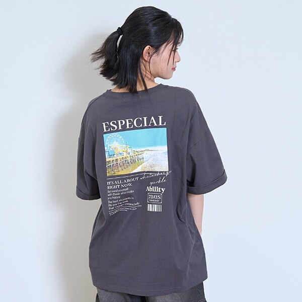 【7days】【綿100％】転写プリントBIGTシャツ