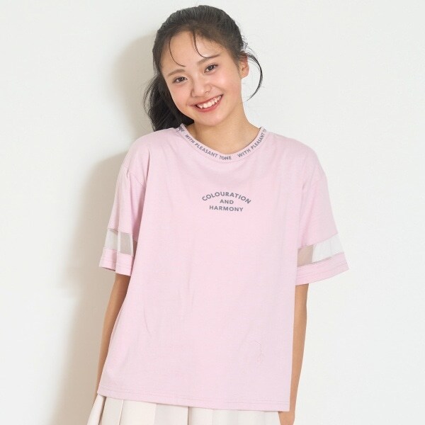 【7days】接触冷感袖シアーTシャツ