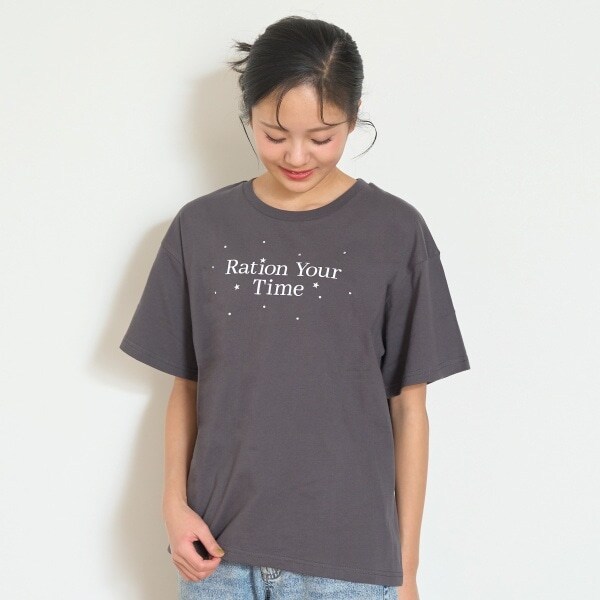 【7days】【GOODPRICE】【綿100％】ロゴラインストーンTシャツ
