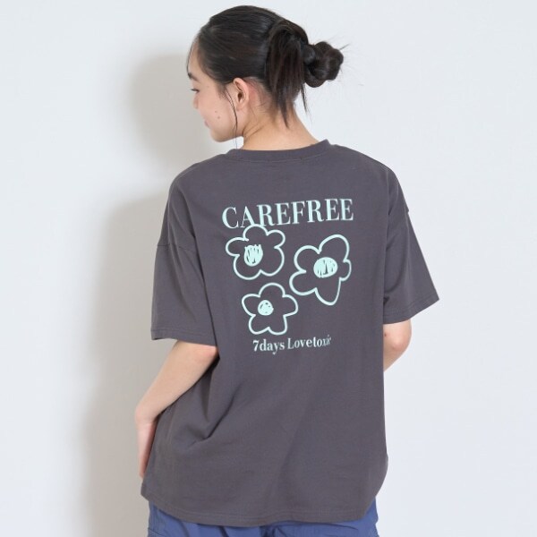 【7days】【綿100％】フラワーポケットBIGTシャツ