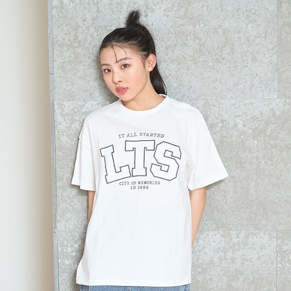 【7days】【接触冷感/ひんやり】レースロゴTシャツ