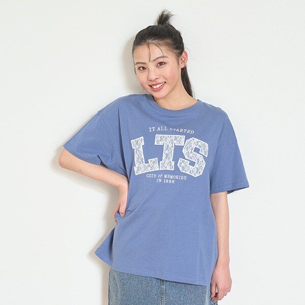 【7days】【接触冷感/ひんやり】レースロゴTシャツ