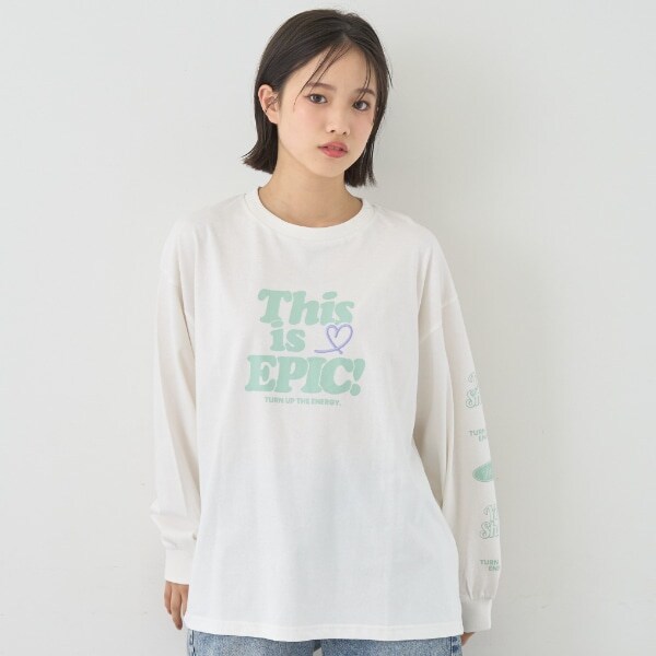 【7days】ロゴソデプリントルーズロンT