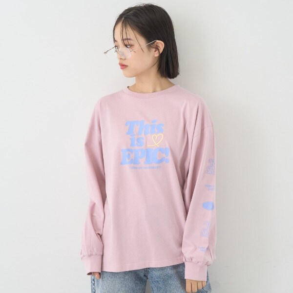 【7days】ロゴソデプリントルーズロンT