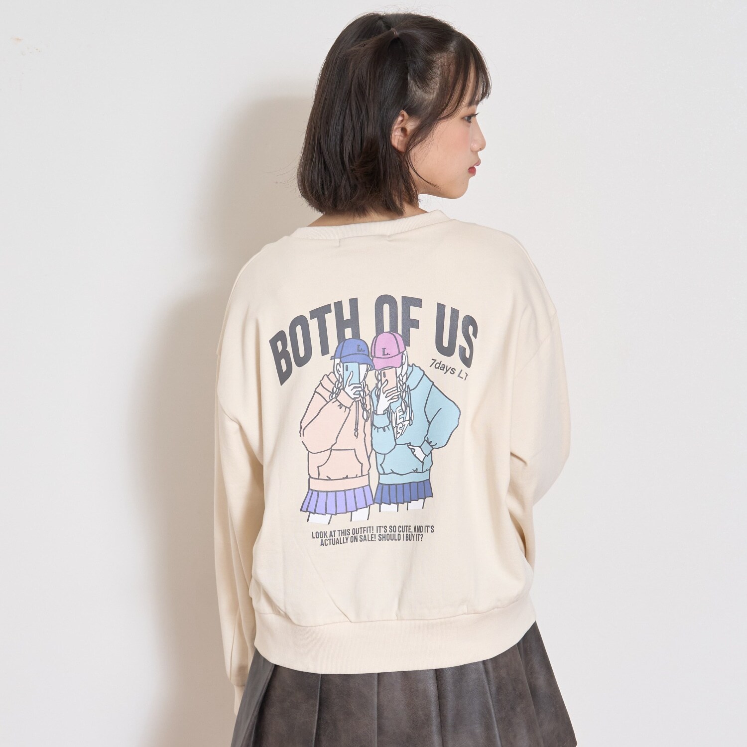 【7days】バックガールイラストトレーナー