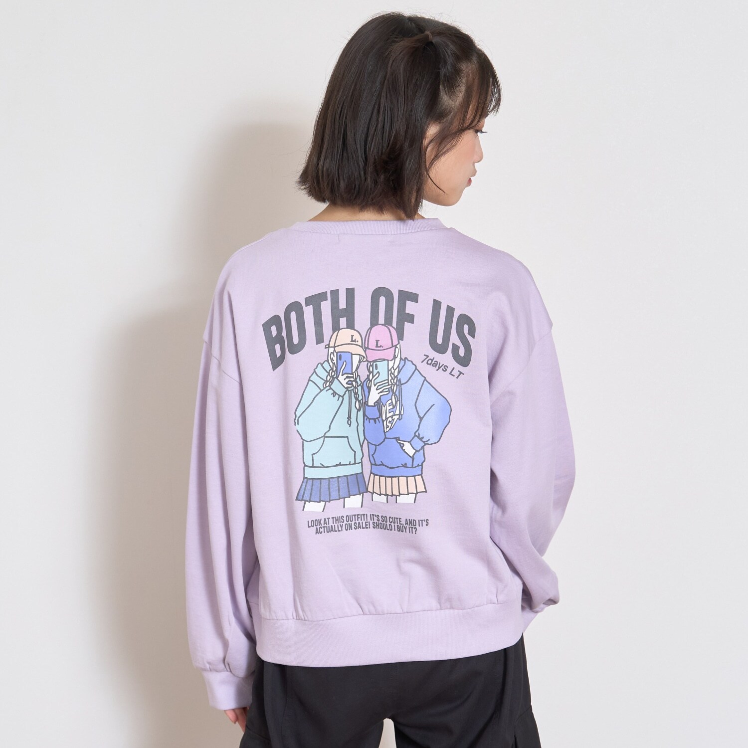 【7days】バックガールイラストトレーナー