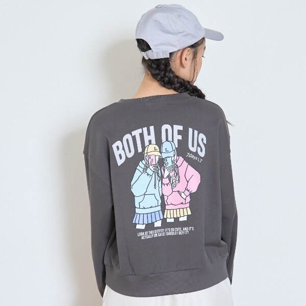 【7days】バックガールイラストトレーナー