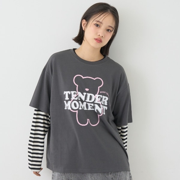 【7days】【吸水速乾／さらさら】ルーズ半袖T+ロンTセット