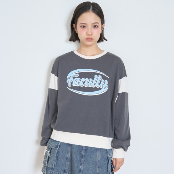 【7days】吸水速乾袖切替トレーナー