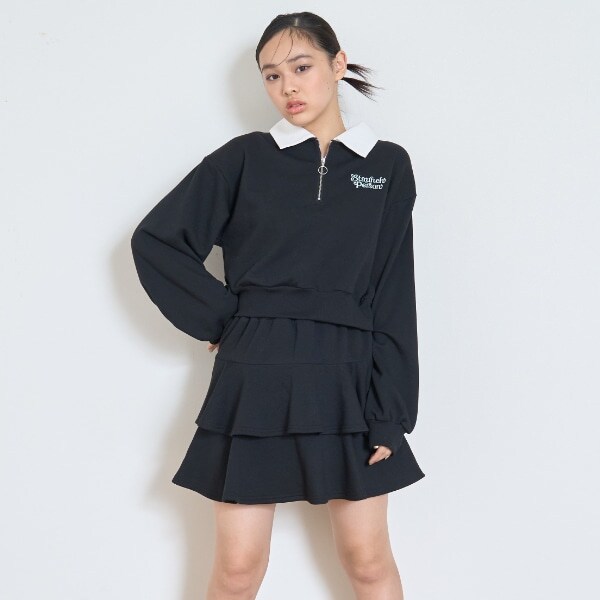 【7days】ポロ衿ハーフジップセットアップ