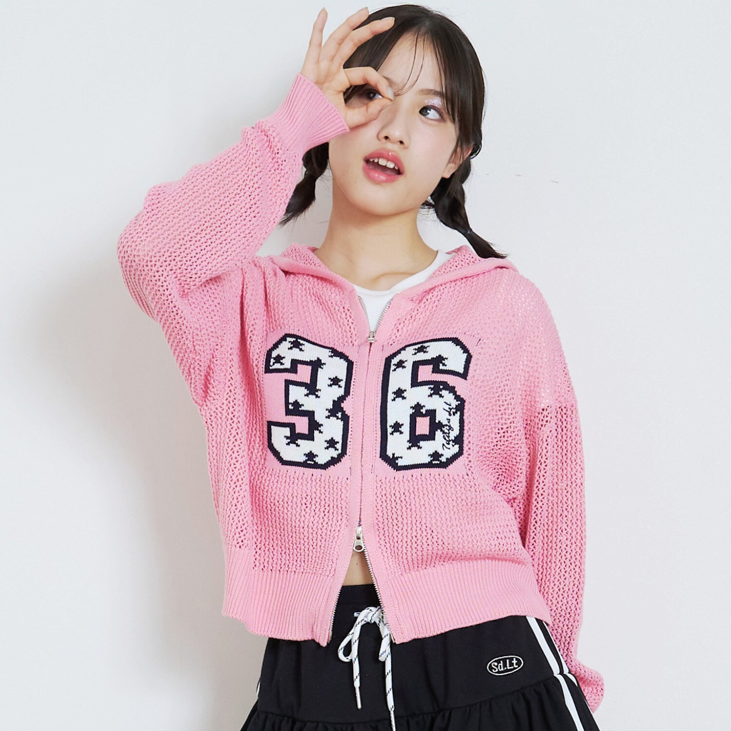 【7days】メッシュニットパーカー