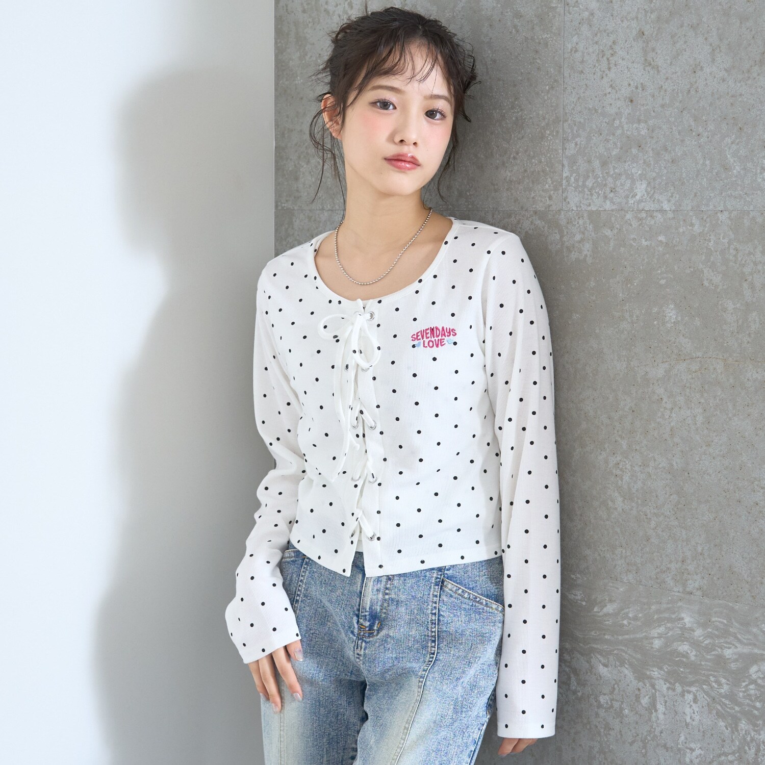 【7days】レースアップTキャミセット