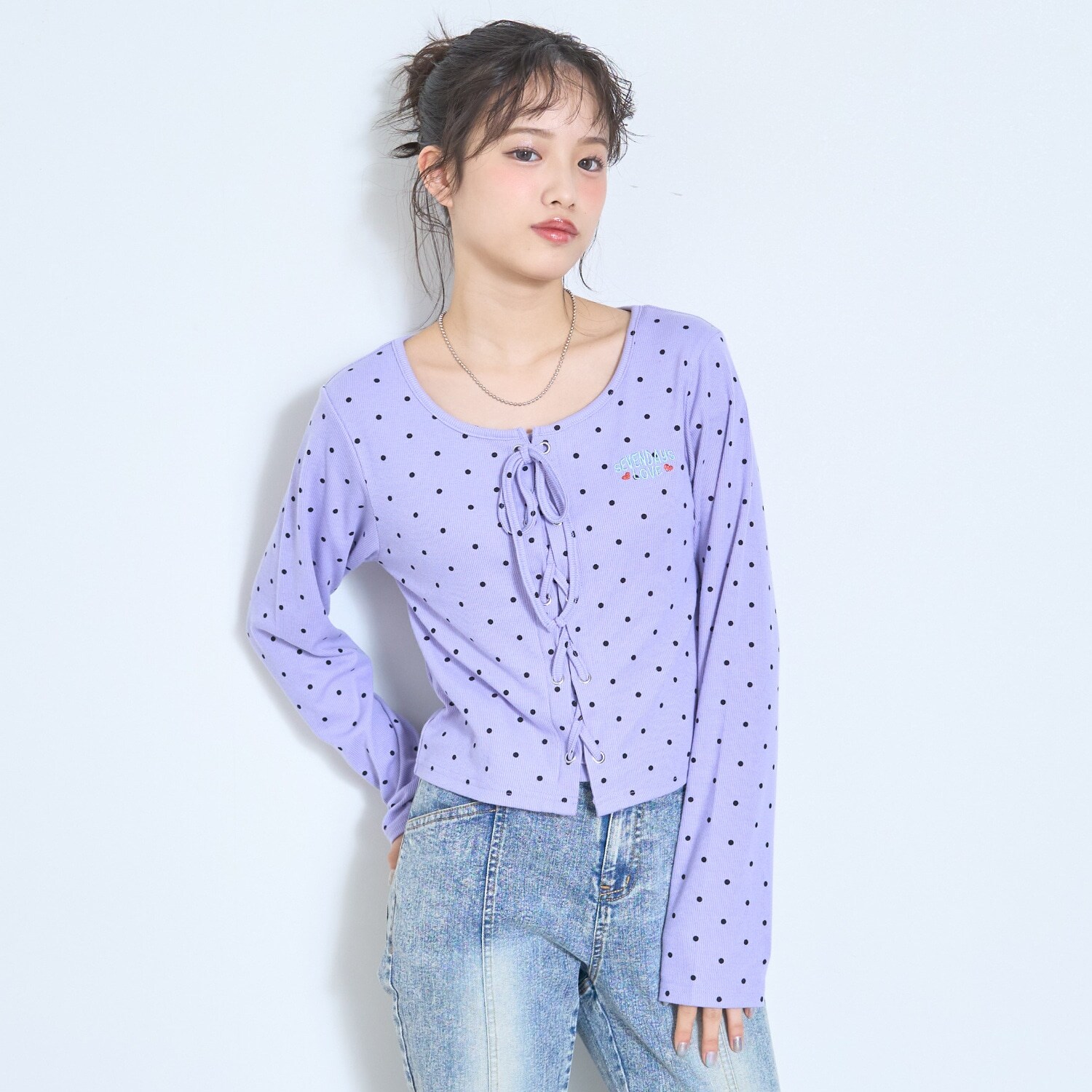 【7days】レースアップTキャミセット