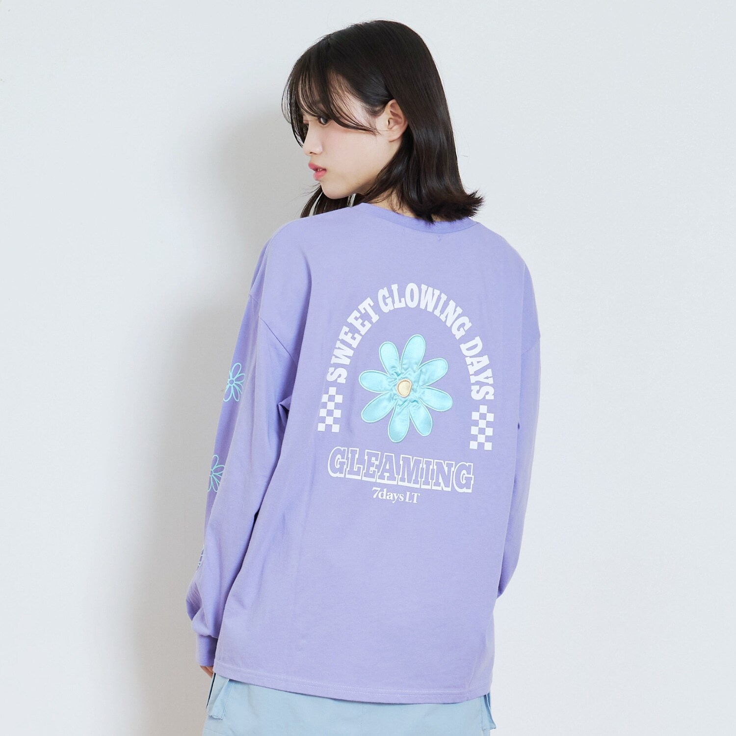 【7days】お花アップリケルーズTシャツ