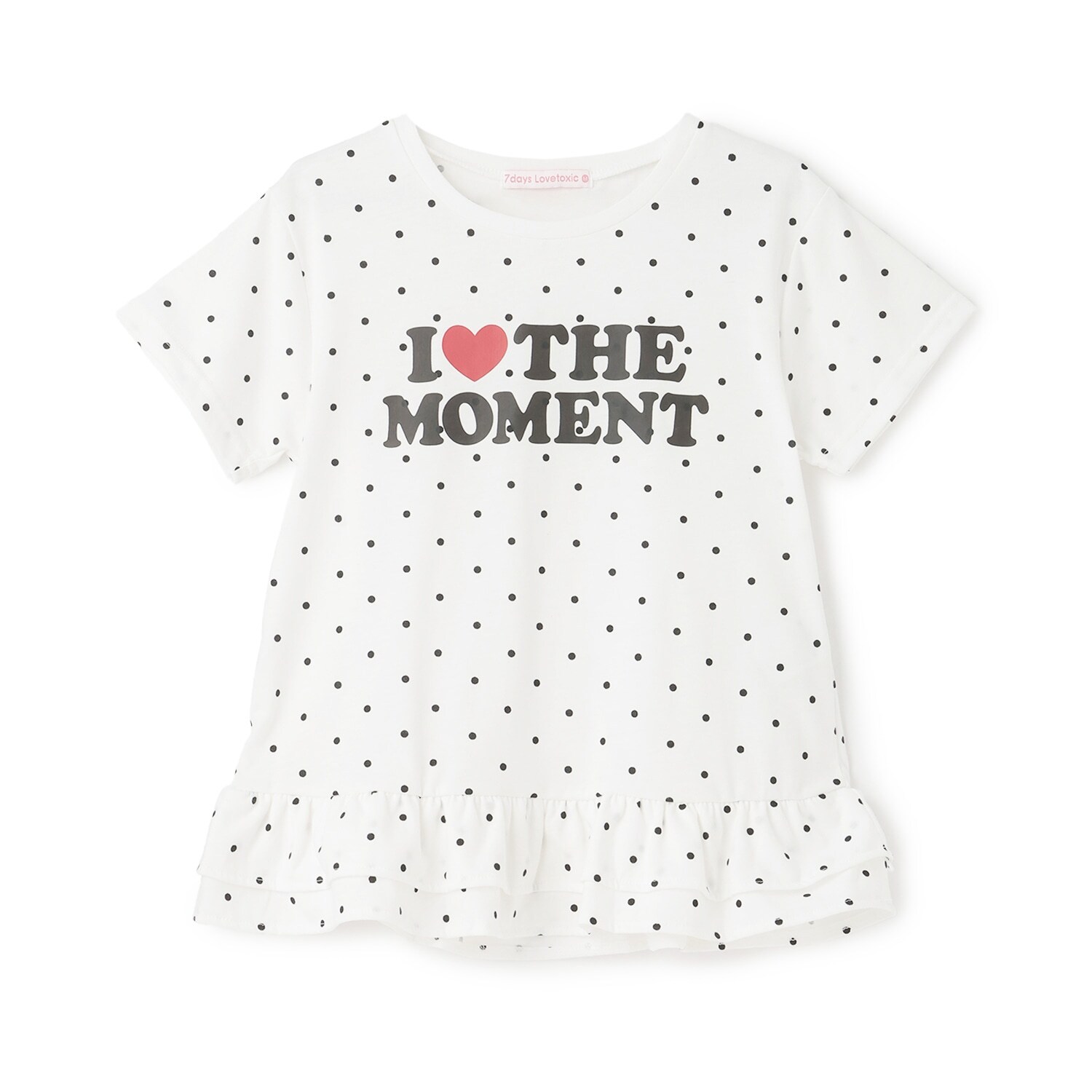 【7days】ドット裾フリルTシャツ