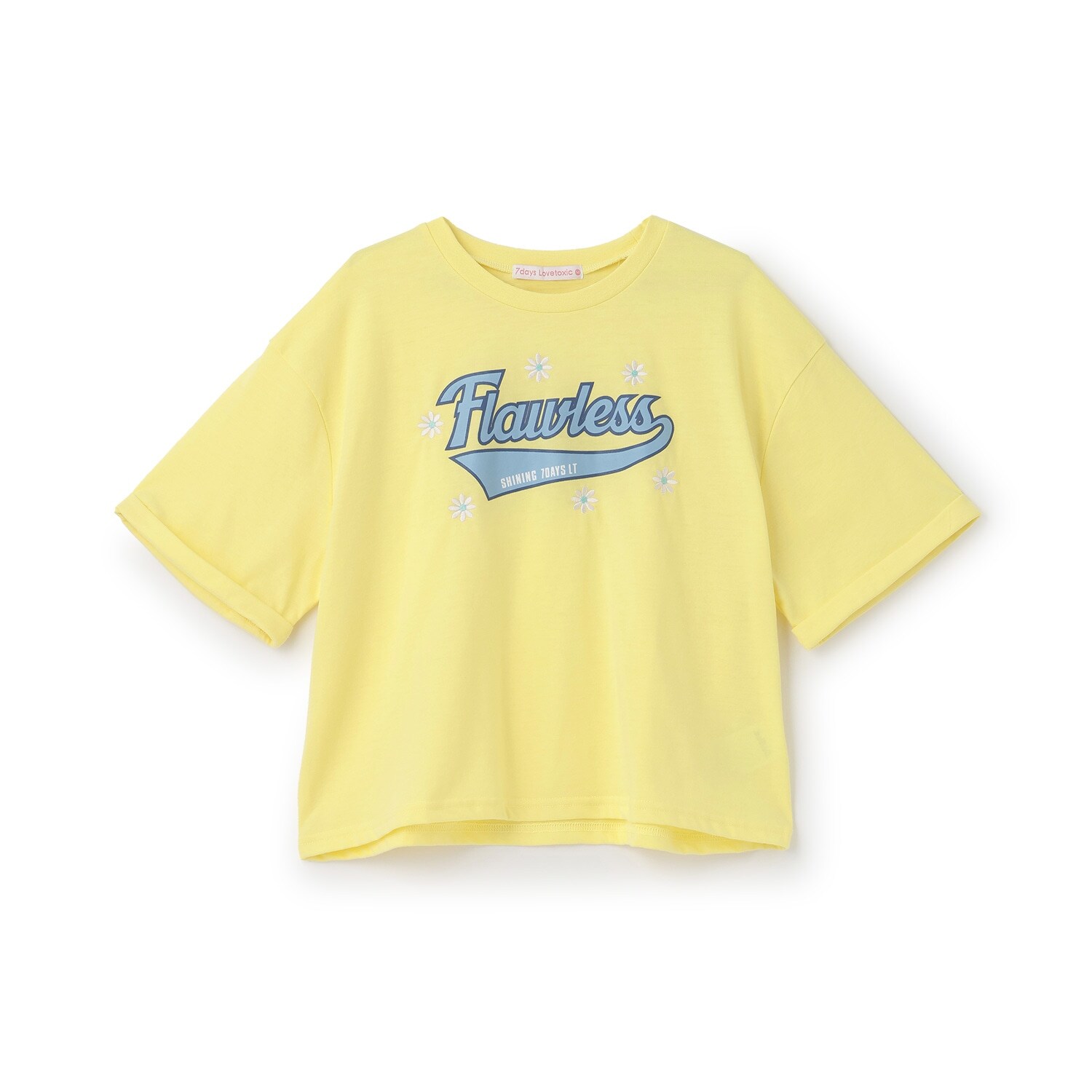 【7days】ロゴ＋お花刺しゅうTシャツ