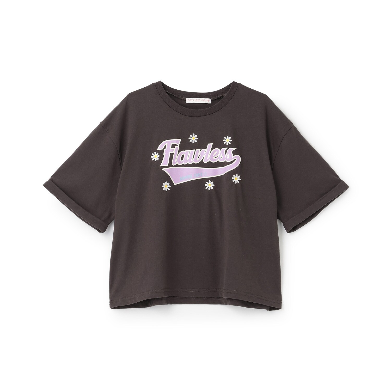 【7days】ロゴ＋お花刺しゅうTシャツ