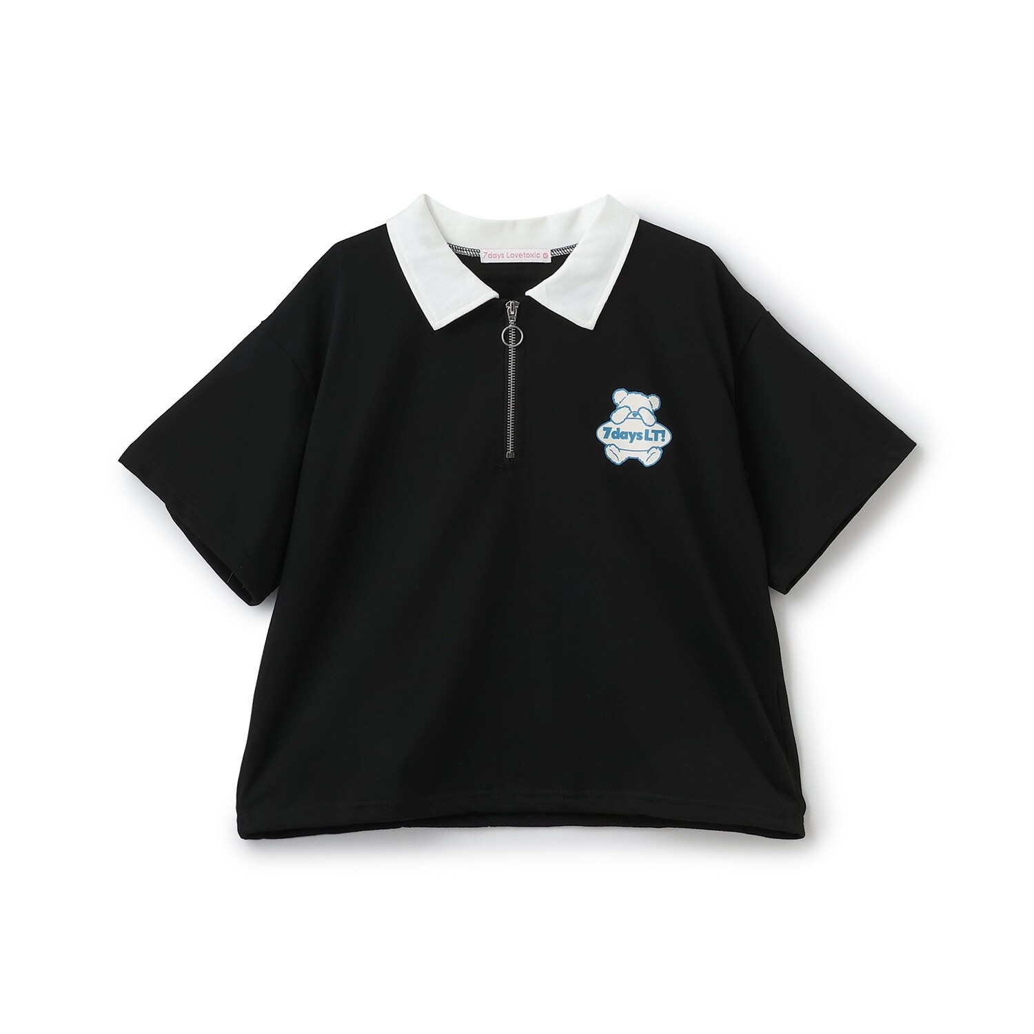 【7days】ハーフジップ半袖Tシャツ