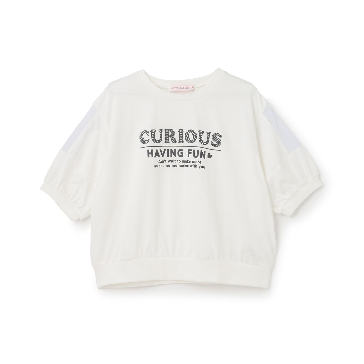 【7days】袖シアーガーリー5分袖Tシャツ